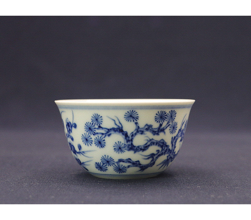 34. 청화 한삼우도문