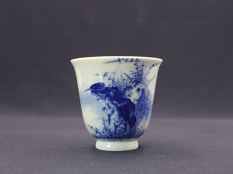 48. 청화 로사숙우도문주인배