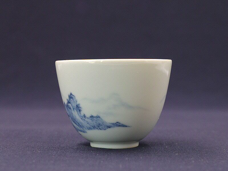 56. 청화 수묵담채산수문