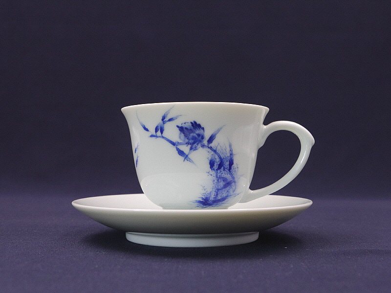 청화 단취문잔탁