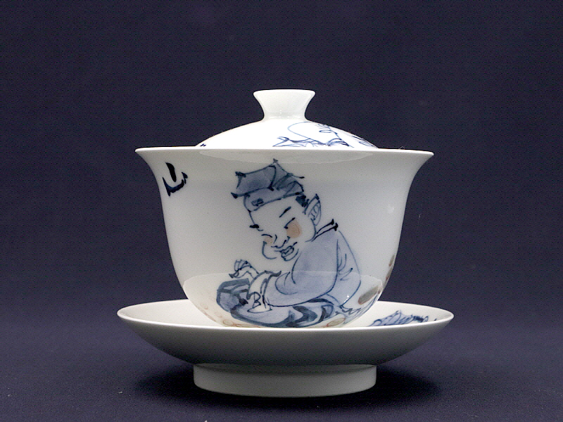 31. 청화유리홍 지족상락문