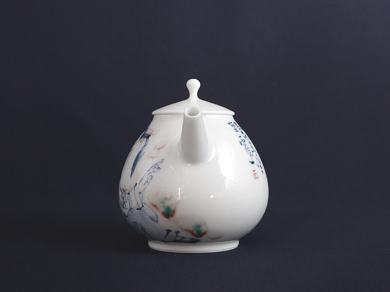 86. 청화유리홍 동자문