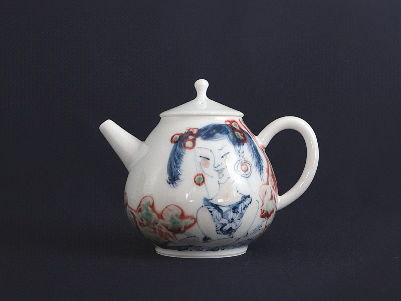 93. 청화유리홍 동자문