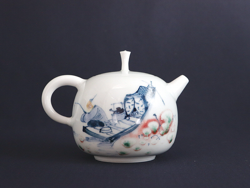 103. 청화유리홍 주인물문