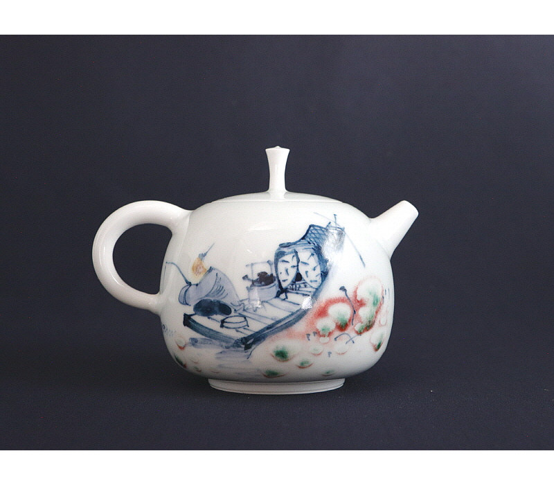 103. 청화유리홍 주인물문