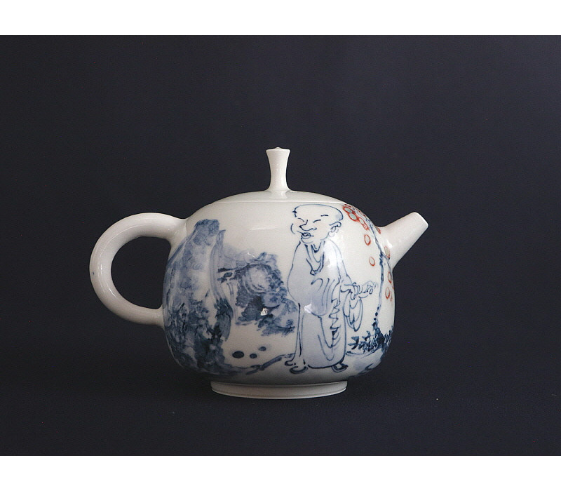 106. 청화유리홍 동자문