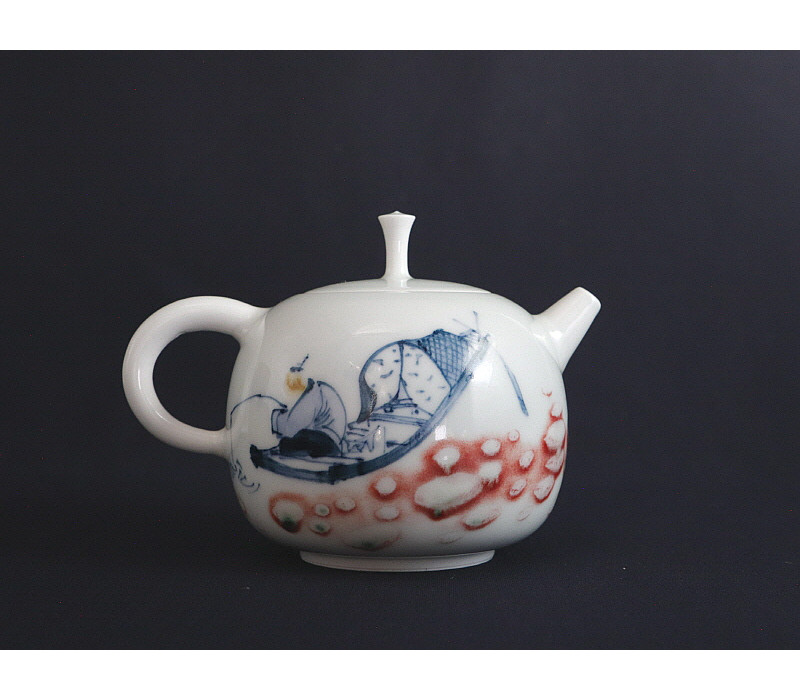 109. 청화유리홍 주인물문