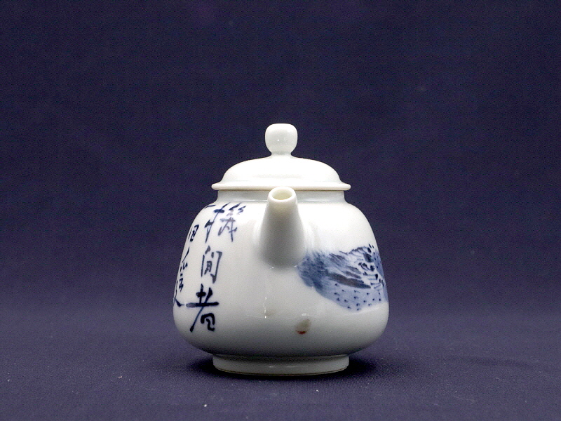 158. 청화유리홍 안압죽문