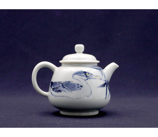 159. 청화유리홍 안압죽문