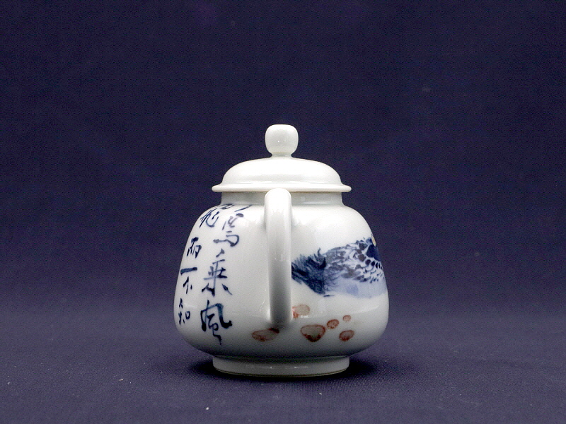 160. 청화유리홍 안압죽문