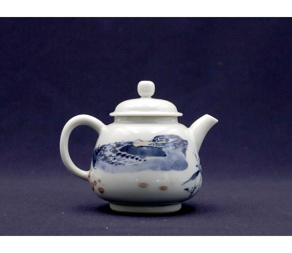 160. 청화유리홍 안압죽문