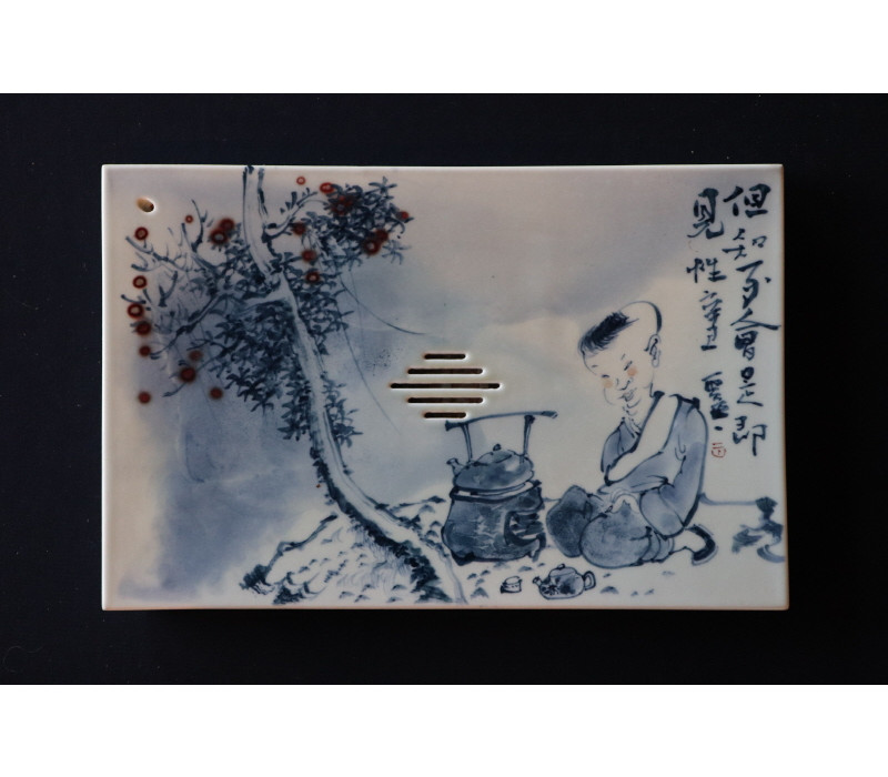 36. 청화유리홍 다선문