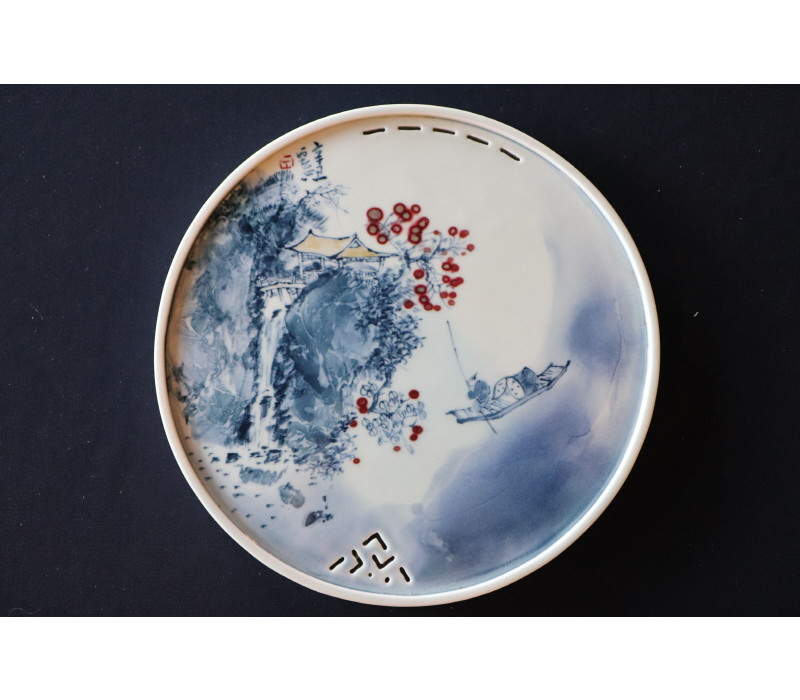 43. 청화유리홍 독락당문