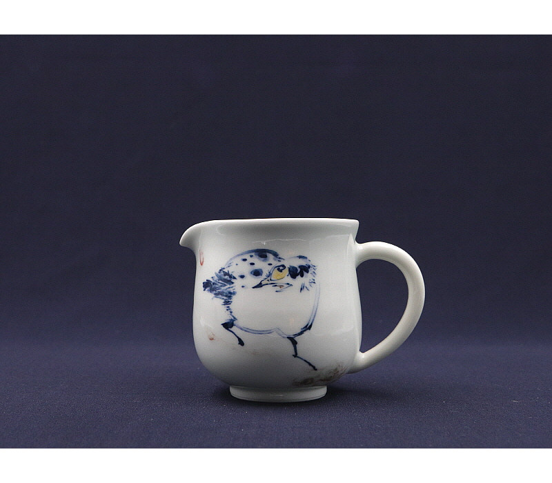 103. 청화 유리홍 화조문