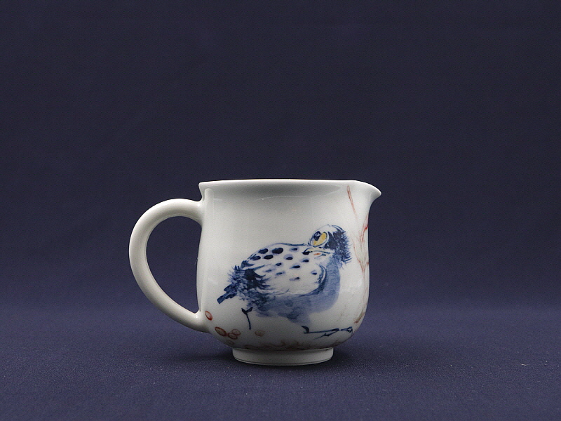 109. 청화 유리홍 화조문