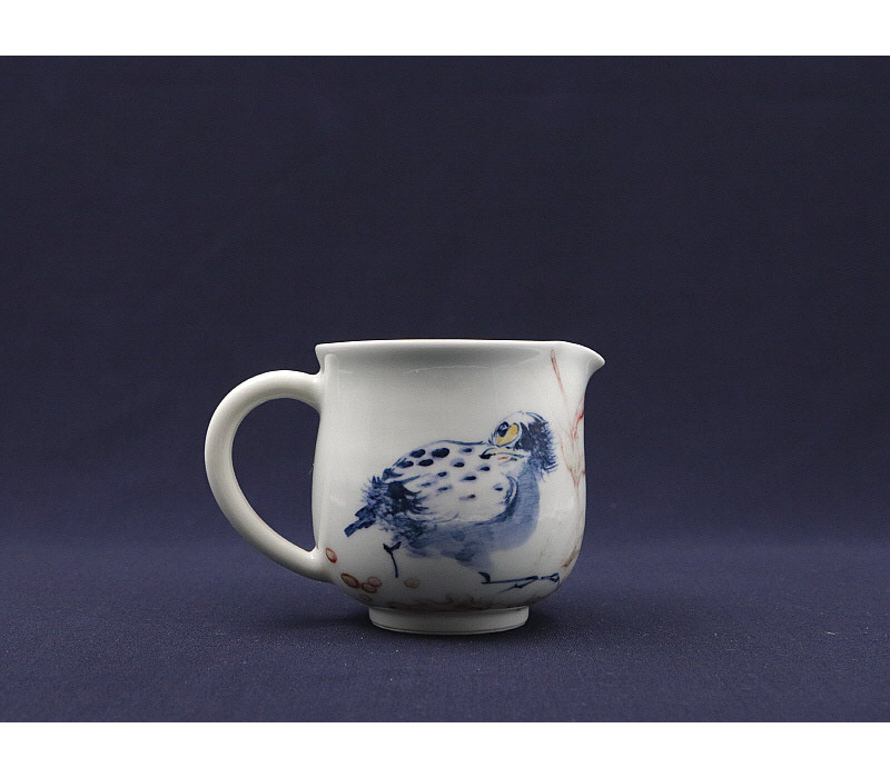 109. 청화 유리홍 화조문