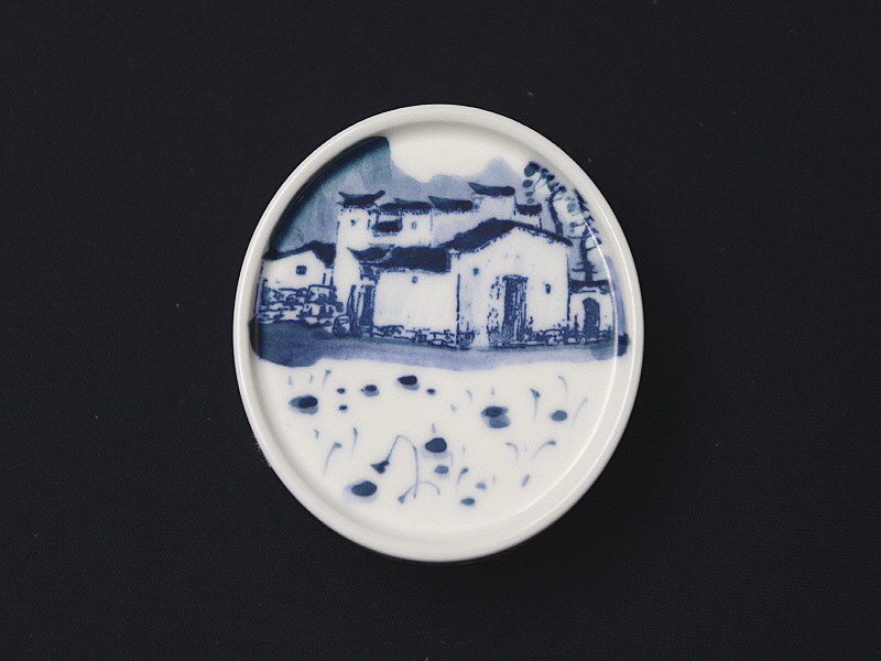 31. 청화 산수가문