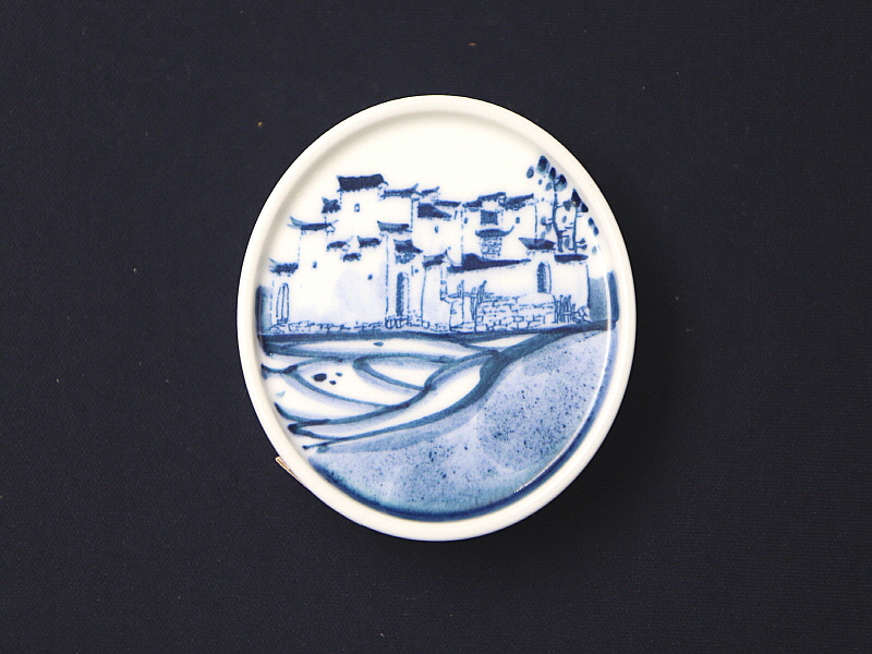 36. 청화 산수가문