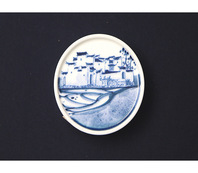 36. 청화 산수가문