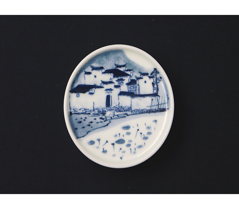 39. 청화 산수가문