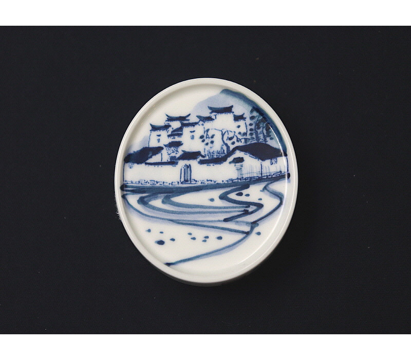 40. 청화 산수가문