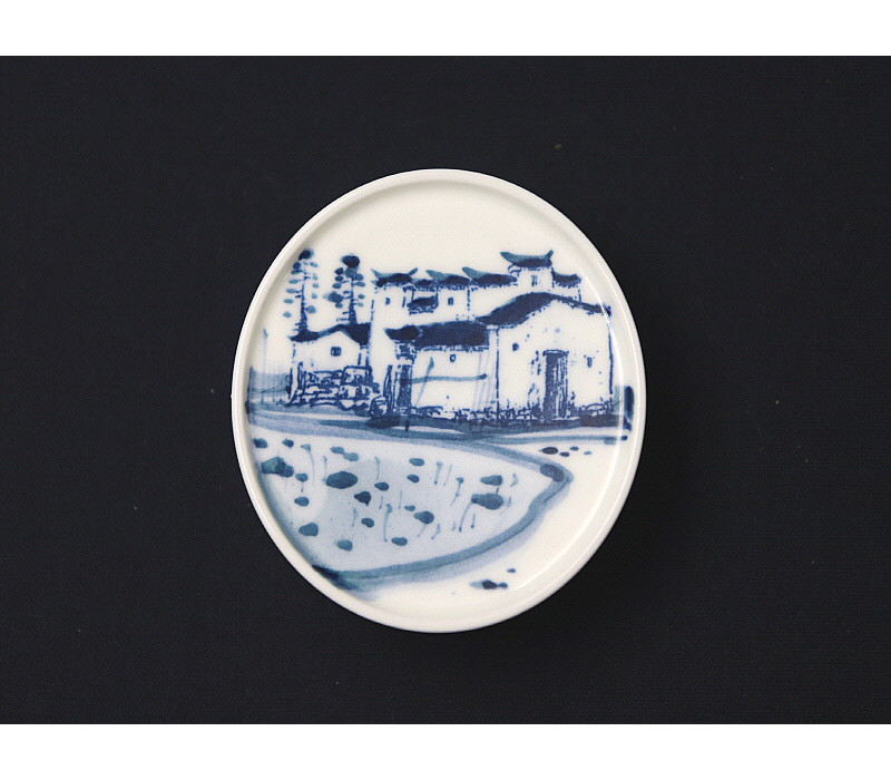 41. 청화 산수가문