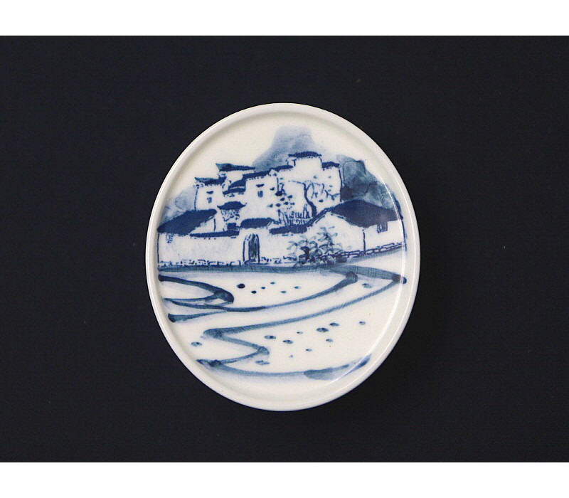 43. 청화 산수가문