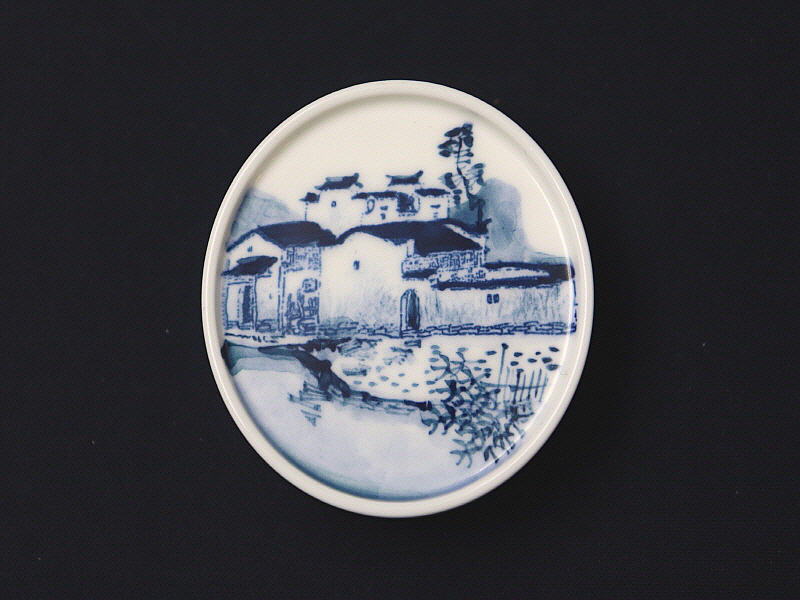 45. 청화 산수가문