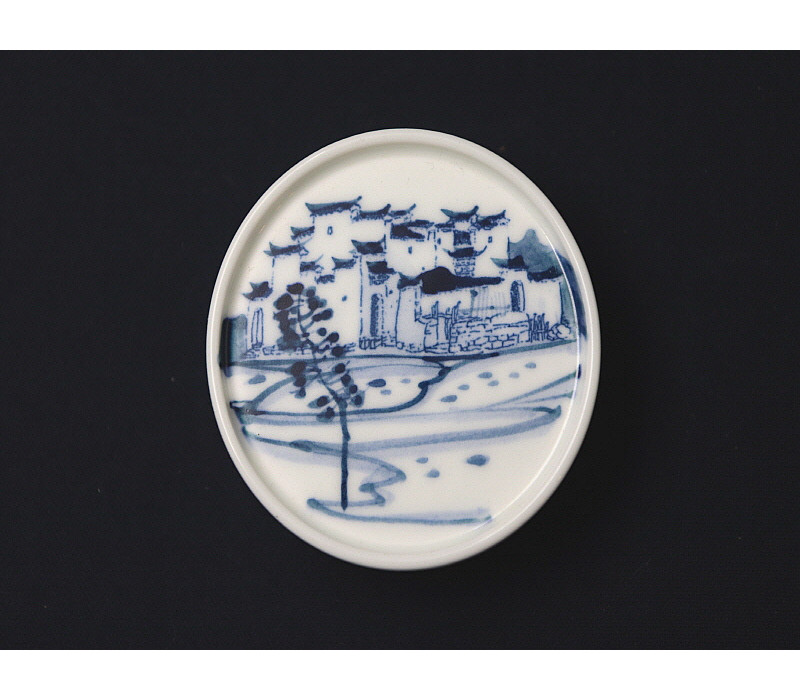 47. 청화 산수가문