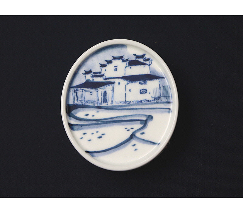 48. 청화 산수가문