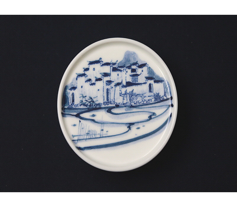 52. 청화 산수가문