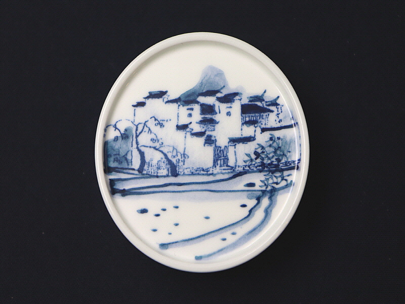 54. 청화 산수가문