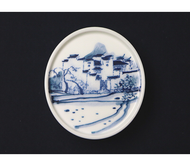 54. 청화 산수가문