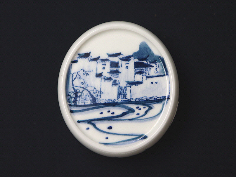 71. 청화 산수가문