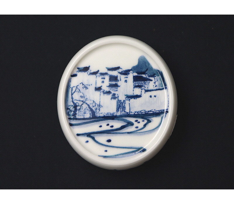 71. 청화 산수가문