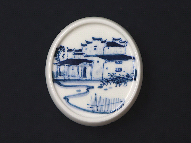 74. 청화 산수가문