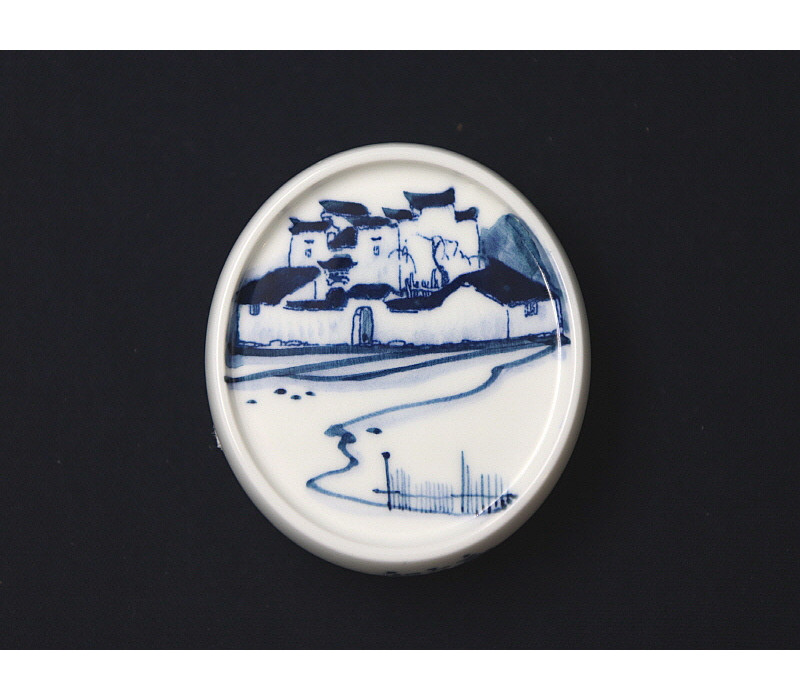 75. 청화 산수가문