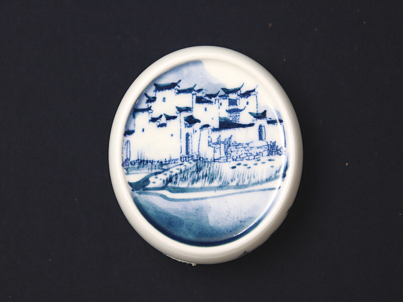 77. 청화 산수가문