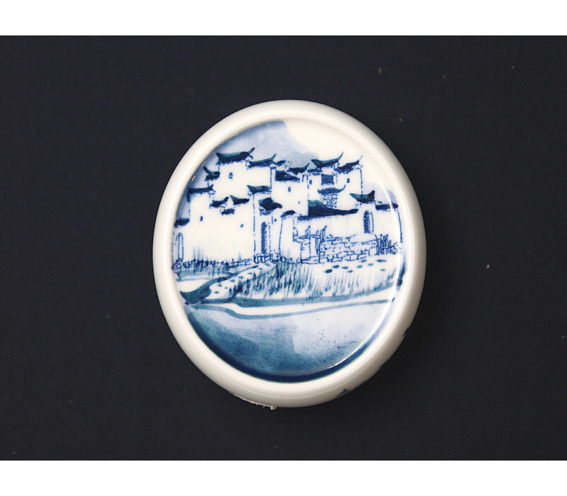 77. 청화 산수가문