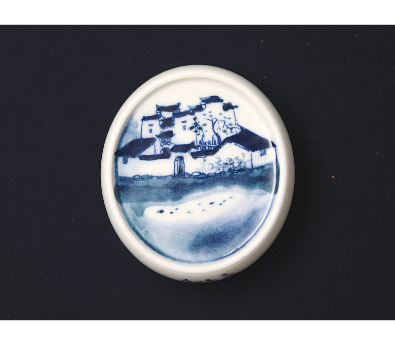 80. 청화 산수가문