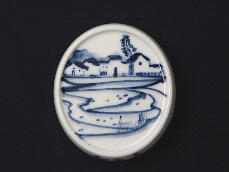 92. 청화 산수가문